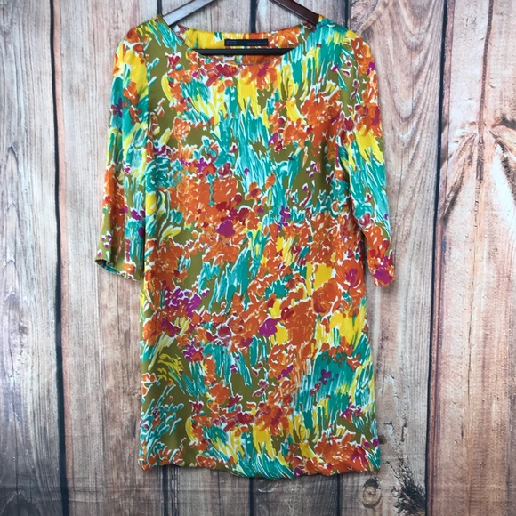 abstract print dress zara